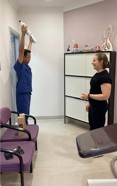Occupational movement assessment with a health worker